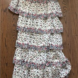 LoveShackFancy Floral Print Maxi Skirt